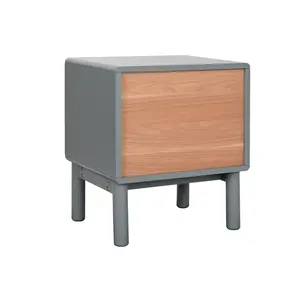 Comodino in MDF PU 48X40X55 GRIGIO - Product Image 5