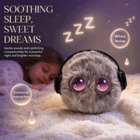 Mascotte Électronique Intelligente Interactrice (Chante, Parle, Danse, Battement de Cœur) pour Enfants, Cadeau Élégant Gris Plume, Rembourrage Coton PP, Vente en Gros
