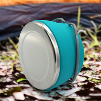 Nouvelle bouilloire pliable en silicone portable de 1 L pour le camping et les voyages en plein air