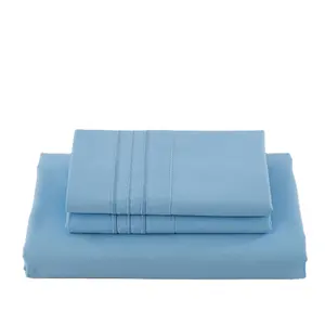 ファクトリーダイレクトキングサイズ高級ホワイトマイクロファイバー寝具セットベッドシーツセット枕カバー付き4個