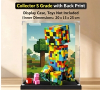 Kotak Akrilik My World Creeper untuk Display, Kompatibel dengan 21276, Kotak Transparan Anti Debu untuk Penyimpanan Figur, Cina