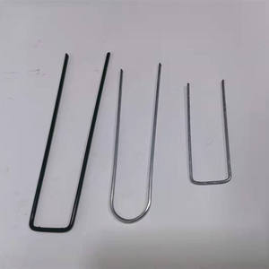 Piquets de jardin en acier galvanisé en forme de U de 6 pouces à tête plate, à tige lisse, pour aménagement paysager, barrière, couvre-sol et tuyau d'irrigation - Product Image 3