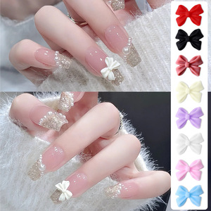 3D Resin <b>Bow</b> Nail Charms Kawaii Black Pink <b>Red</b> White Butterfly Ornaments for Wearable Nail Art - Product Image 5