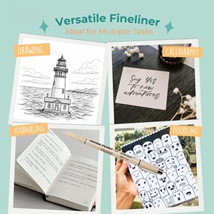 Lot de 12 stylos micro-aiguilles, feutres fins pour dessin, encre permanente, imperméable, noire, pour l'écriture - Product Image 3