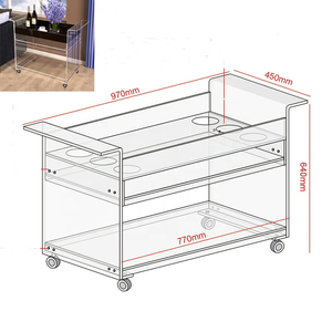 4 पहियों के साथ ओम फैक्टरी ऐक्रेलिक ल्युलाईट सेवारत गाड़ी भोजन कक्ष या होटल के लिए 4 पहियों के साथ आधुनिक डिजाइन भंडारण ट्रॉली - Product Image 3