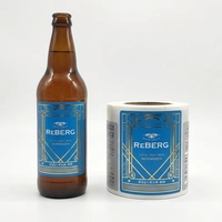 Impression d'étiquettes personnalisées en rouleau, autocollants en plastique sérigraphiés, autocollants à chaud argentés et dorés pour bouteilles de bière en verre