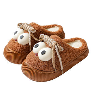 Nouvelles pantoufles en coton à semelle épaisse 2024, chaudes et douillettes pour l'hiver, avec motif de dessin animé mignon, en EVA, pour la maison - Product Image 5