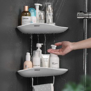 Étagère murale de salle de bain Mengni en plastique à ventouse, sans perçage, pour rangement de douche - Product Image 1