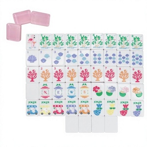 Eleshine ES-MJ94Y Luxury Tropical Palm <b>Garden</b> Theme Mahjong Set 4 Players Durable Ceramic - Product Image 2