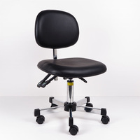 Mobilier de laboratoire Chaise de travail antistatique ESD en cuir PU conducteur bleu pour salle blanche
