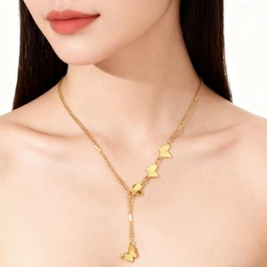 Collana con Ciondolo a Farfalla per Donne, Catena Minimalista per Clavicola, Gioiello di Moda Trendy per Uso Quotidiano - Product Image 1