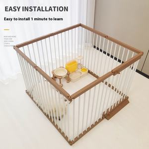 Moe Xiaobao Cage pour <span class=keywords><strong>chien</strong></span> cryptée en bois épaissi et acier Clôture pour animaux de compagnie pour petits, moyens et grands chiens Bouton Intérieur Maison Combinaison gratuite - Product Image 2
