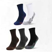 Lot de 5 chaussettes de sport personnalisées avec logo, coussinées, colorées, antidérapantes, pour hommes, pour la gym, le skateboard
