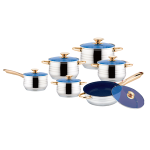 Juego de utensilios de cocina antiadherentes <span class=keywords><strong>Jumbo</strong></span> de 12 piezas de Metal clásico, ollas de Cocina de Inducción Premier, sartenes personalizadas al por mayor para el hogar - Product Image 1