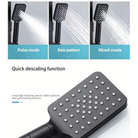 Système de douche de luxe noir mat à température constante, mitigeur de salle de bain à quatre positions avec pulvérisation pluie à pression accrue