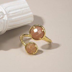 Zooying Délicat Gemstone Élégant <span class=keywords><strong>Anneau</strong></span> Personnalisé À Double Tête Pierre Naturelle Améthyste et <span class=keywords><strong>Lapis</strong></span> <span class=keywords><strong>Lazuli</strong></span> <span class=keywords><strong>Anneau</strong></span> Réglable - Product Image 6
