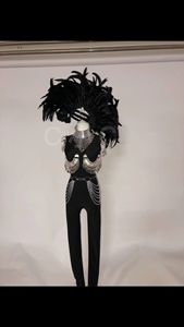 Bộ Quần Áo Hiệp Sĩ Lông Vũ Gogo Cho Nữ, Trang Phục Biểu Diễn Sân Khấu Tiệc Tùng DS DJ Nam Nữ Quyến Rũ - Product Image 3