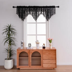 2025 nouveau produit <span class=keywords><strong>rideau</strong></span> accessoires maison décorative <span class=keywords><strong>triangulaire</strong></span> Vintage motif 100% Polyester fenêtre rideaux - Product Image 1