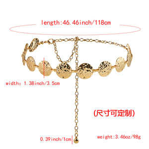 Vente en gros Chemisier Robe Pull Ceinture à chaîne Nouvelle mode Ventre épais Ceinture à maillons doré<span class=keywords><strong>s</strong></span> Ceinture sculptée Rétro en métal Ceinture à chaîne pour femmes - Product Image 3