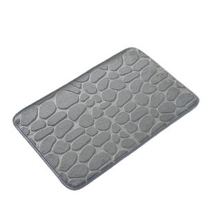 Alfombra de baño de lana coral, rectangular, antideslizante, absorbente, para baños, color sólido beige O-15-4 - Product Image 2