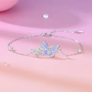 Bracelet Papillon Lumineux en Argent Sterling S925, Nouveau Style Tendance <span class=keywords><strong>avec</strong></span> <span class=keywords><strong>Pierre</strong></span> en Zircon pour Cadeau, Fête ou Mariage - Product Image 6