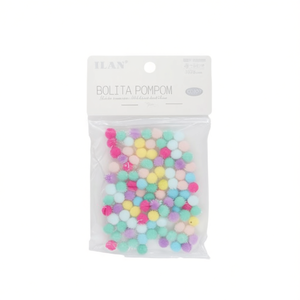ILAN Bolita Pompom 0.8cm Couleur Macaron 100Pc Décoration Artisanale - Product Image 1