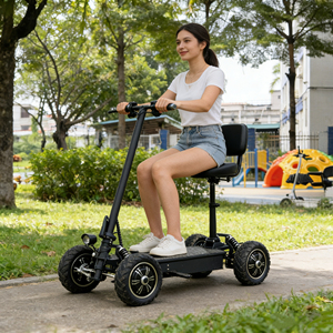 Potente Patineta Eléctrica de 4 Ruedas, Scooter Plegable para Adultos con Batería de 48V, Tabla de Viaje de Alta Velocidad y Larga Distancia - Product Image 1