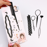 6Pcs Lot DIY Hair Design Styling Accessoires Kit Ensemble Cheveux Braid Outil Noir de Coiffure En Plastique Kit