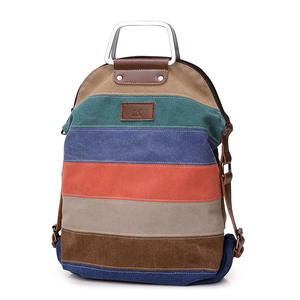 New <b>Canvas</b> Patchwork Ladies <b>Handbag</b> Colorful Striped Shoulder Crossbody Messenger Bags Vintage Summer Beach Tote Bag - Product Image 5
