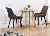 Chaises modernes élégantes de salle à manger de restaurant de cuisine en cuir Pu jaune à bas prix avec pieds en métal