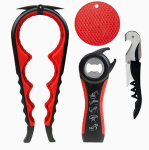 Juego de 4 abridores de frascos y botellas, abridor de latas multifunción 5 en 1 con mango ergonómico antideslizante, juego de herramientas de cocina - Product Image 4
