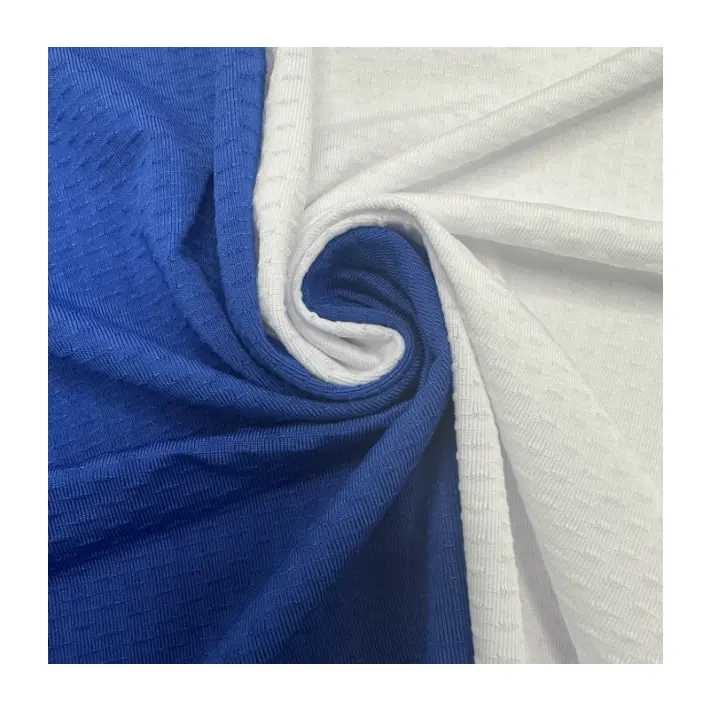 Elastik örgü kumaş Spandex streç kumaşlar için uzun kollu T-Shirt spor atletik örgü örgü kumaş spor için