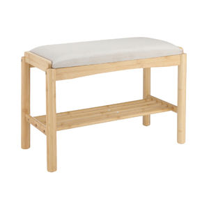 Banc à chaussures en bambou moderne pour entrée et salon avec une étagère et un coussin moelleux, usine BSCI - Product Image 4