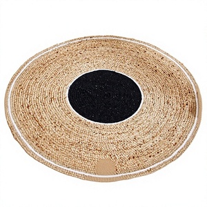 Luxurious Modern Decorative <b>round</b> Braided <b>Jute</b> <b>Rug</b> Handmade Geometric Design Floor Covering Direct From Factory ITHL - Product Image 1
