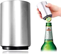 स्टेनलेस स्टील धक्का नीचे चुंबकीय स्वचालित बीयर की बोतल सलामी बल्लेबाज उपहार बार उपकरण सोडा टोपी स्वनिर्धारित लोगो के साथ शराब सलामी बल्लेबाज