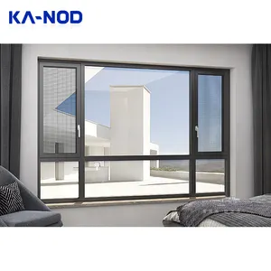 Hurricane Impact Windows Thermal Break Aluminum Casement Window Double Toughened Glass Aluminum Windows With Screen Netting