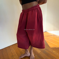 Custom Plus Size 100% Cotton Capris 3/4 Sweatpants Shorts Vintage Acid Wash Casual Summer Baggy Long Sweat Shorts for Men