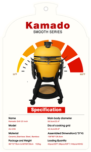 Parrilla Kamado de Cerámica, <span class=keywords><strong>Ahumador</strong></span> de Carbón, Serie S, Parrilla Moderna Portátil con Ruedas, 13-27 Pulgadas, Cocina <span class=keywords><strong>para</strong></span> Exteriores - Product Image 2