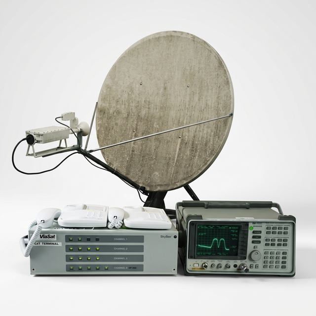 Satellite Communication Network System with VSAT Antenna and Centralized Control Unit for Business Connectivity