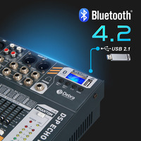 Kinglpro — mixeur professionnel, à commande musicale à 6 canaux, outil de mixeur audio multifonctions, console DJ avec DSP EFX