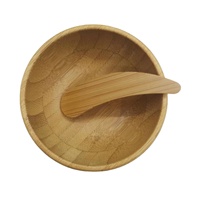 Ensemble de bols à masque facial miniatures en bambou, livraison immédiate, bambou naturel, bol de mélange pour masque DIY, applicateur de maquillage, outils de mélange pour soins de la peau