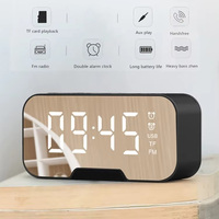 Multifunktionaler LED-Dimmbarer Display-FM-Radio-Lautsprecher mit Doppelalarm-Spiegelwecker und TF-Kartensteckplatz