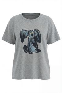 T-shirt court tricoté respirant en polyester/coton pour femme, haute qualité, vente en gros, impression numérique personnalisée, motif décontracté, été - Product Image 4