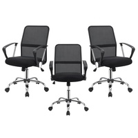 Chaise de bureau en maille noire à hauteur réglable, pivotante à 360°, très vendue ° Chaise de bureau pivotante pour le bureau, la maison et l'étude