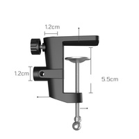 Support de lampe de chevet en alliage d'aluminium avec pince de microphone à double trou pour lampe de table