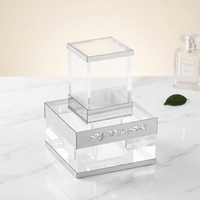 Ensemble Mayim Achronim en acrylique transparent sur mesure avec bordure dorée, tasse de lavage rituelle juive moderne