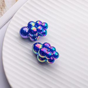 Accesorios de pulsera DIY de nube de Color sólido Cuentas de plástico acrílico galvanizado con protección UV - Product Image 4