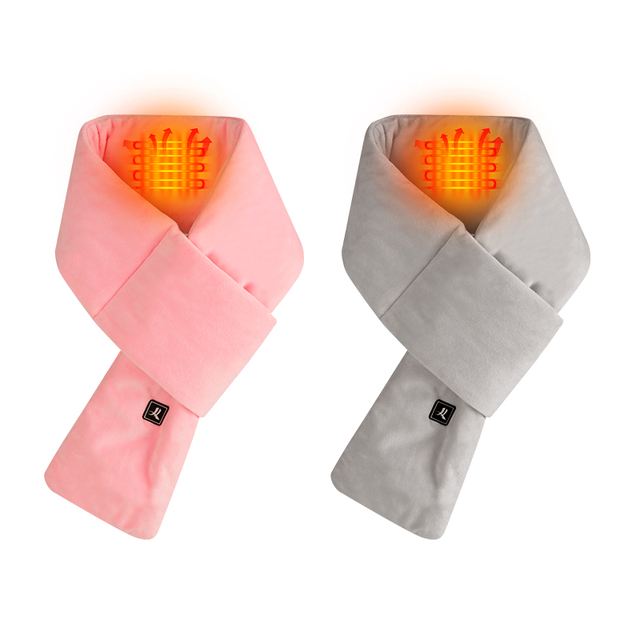 Customized Women's Medium Length Outdoor Warm Wool Scarf Wearable Heated Neck Heating Pad with USB Electric for Winter