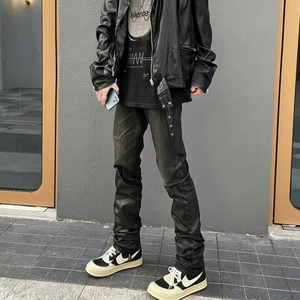 Jeans en denim selvedge coupe slim personnalisée, denim japonais brut épais, pantalon en denim vintage coupe slim pour homme, OEM - Product Image 2
