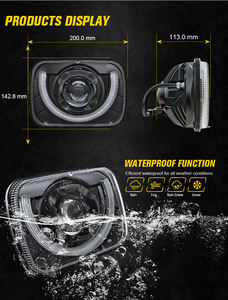 Faro Delantero Sellado para Camión, Repuesto para Jeep Cherokee XJ Ford <span class=keywords><strong>Toyota</strong></span>, Ensamblaje de Faro LED Blanco/Ámbar de 5x7 Pulgadas - Product Image 3